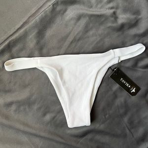 Tavik Heather White Mini Bikini Bottoms, Small, NWT